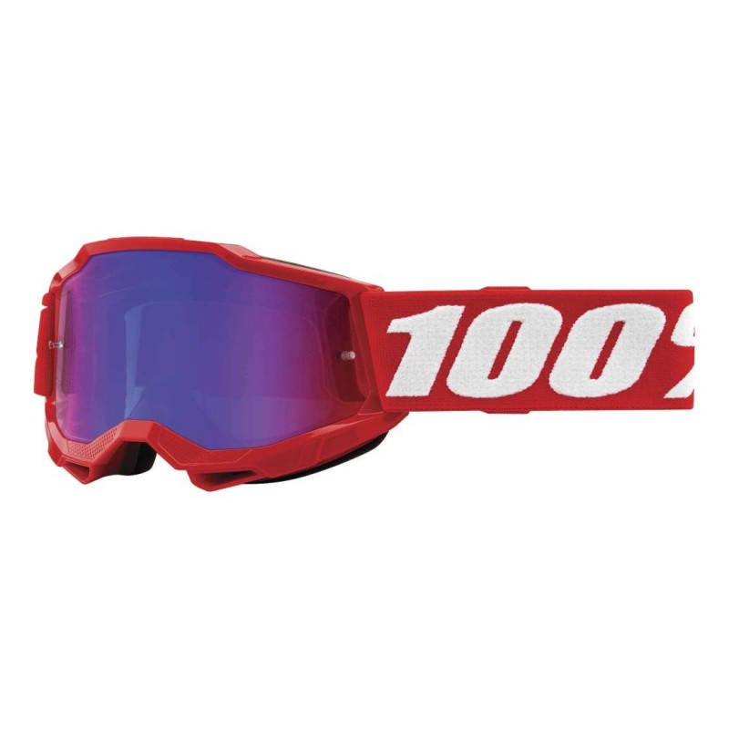 100% Accuri 2 Youth Goggle Red - Neon Red/Blue Lens - Gogle Accuri 2 Youth Kolor Czerwony Szybka Niebieskie Lustro