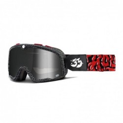 100% Fa20 Barstow Goggle House Ind. - Mirror Silver Lens - Gogle Barstow Kolor Czarny/Czerwony Szybka Srebrne Lustro