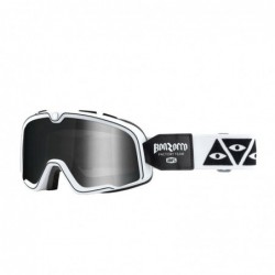 100% Fa20 Barstow Goggle Bonzorro - Mirror Silver Lens - Gogle Barstow Kolor Czarny/Biały Szybka Srebrne Lustro