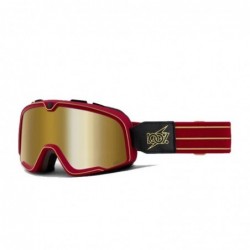100% Fa20 Barstow Goggle Cartier - True Gold Lens - Gogle Barstow Kolor Czerwony/Czarny/Złoty Szybka Złota