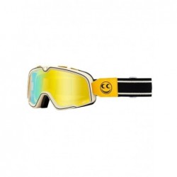 100% Fa20 Barstow Goggle See See - Flash Yellow Lens - Gogle Barstow Kolor Beżowy/Czarny/PomarańCzowy Szybka Żółta