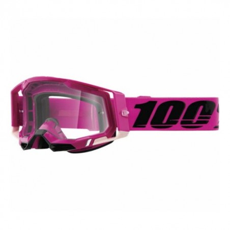 100% Sp21 Racecraft 2 Goggle Maho - Clear Lens - Gogle Racecraft 2 Kolor Różowy/Czarny Szybka Przeźroczysta