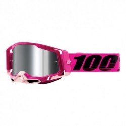 100% Sp21 Racecraft 2 Goggle Maho - Silver Flash Lens - Gogle Racecraft 2 Kolor Różowy/Czarny Szybka Srebrne Lustro