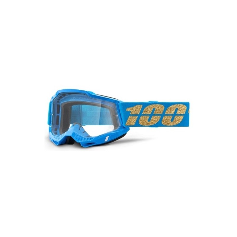 100% Sp21 Accuri 2 Goggle Waterloo - Clear Lens - Gogle Accuri 2 Kolor Niebieski/Złoty Szybka Przeźroczysta