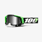 100% Fa21 Gogle Racecraft 2 Kalkuta - Mirror Silver Lens Kolor Czarny/Zielony/Biały Szybka Srebrne Lustro