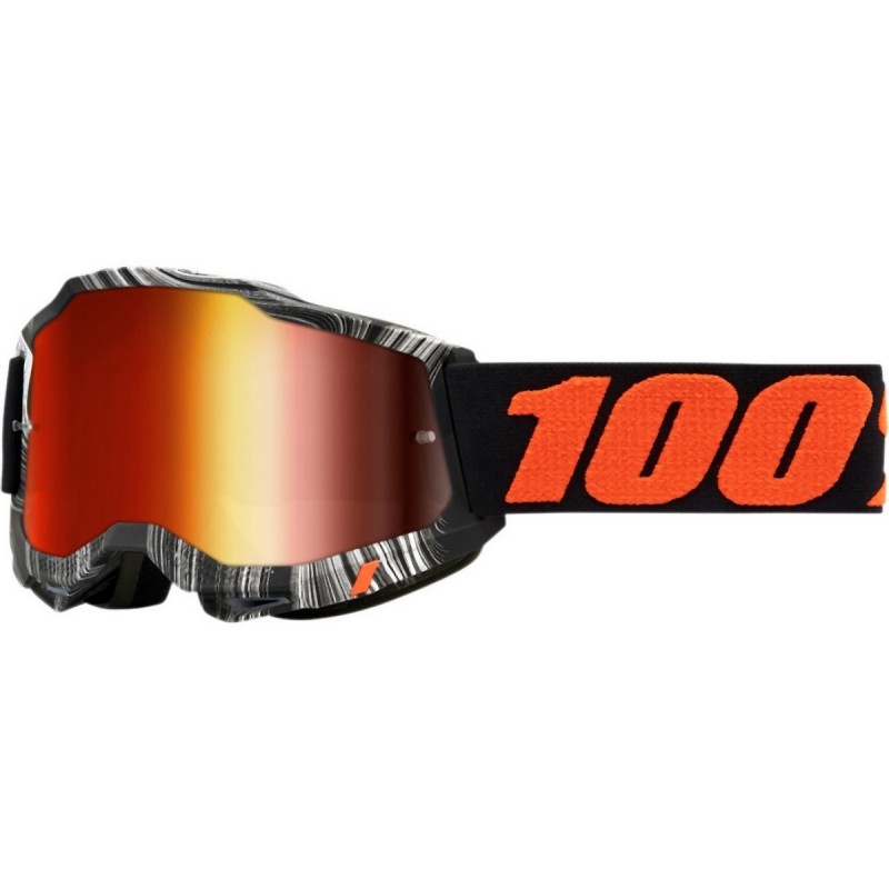 100% Fa21 Gogle Accuri 2 Geospace - Mirror Red Lens Kolor Czarny/Biały/PomarańCzowy Szybka Czerwone Lustro
