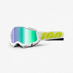 100% Fa21 Gogle Accuri 2 Peyote - Mirror Green Lens Kolor Biały/Czarny/Żółty Szybka Zielone Lustro