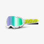 100% Fa21 Gogle Accuri 2 Peyote - Mirror Green Lens Kolor Biały/Czarny/Żółty Szybka Zielone Lustro