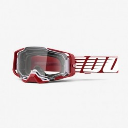 100% Fa21 Gogle Armega Oversized Deep Red - Clear Lens Kolor Czerwony/Biały/Szary Szybka Przeźroczysta
