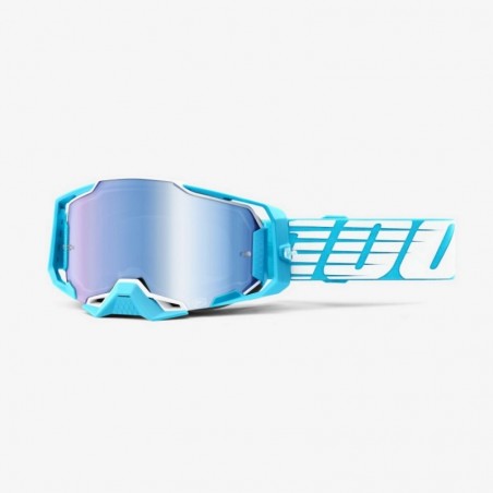 100% Fa21 Gogle Armega Oversized Deep Sky - Mirror Blue Lens Kolor Niebieski/Biały Szybka Niebieskie Lustro
