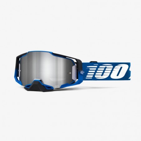 100% Fa21 Gogle Armega Rockchuck - Flash Silver Lens Kolor Niebieski/Czarny/Biały Szybka Srebrne Lustro
