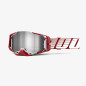 100% Fa21 Gogle Armega Oversized Deep Red - Flash Silver Lens Kolor Czerwony/Biały/Szary Szybka Srebrne Lustro