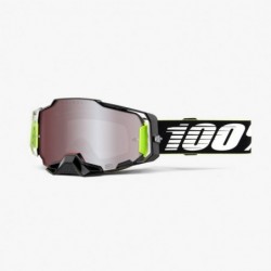 100% Fa21 Gogle Armega Racr - Hiper Silver Mirror Lens Kolor Czarny/Biały Szybka Srebrne Lustro