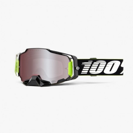 100% Fa21 Gogle Armega Racr - Hiper Silver Mirror Lens Kolor Czarny/Biały Szybka Srebrne Lustro